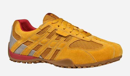 GEOX Sneaker Uomo SNAKE Giallo Scamosciato Nylon