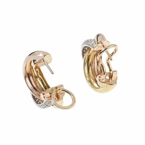 Orecchini a cerchio con diamanti Cartier Trinity pavè P0019692