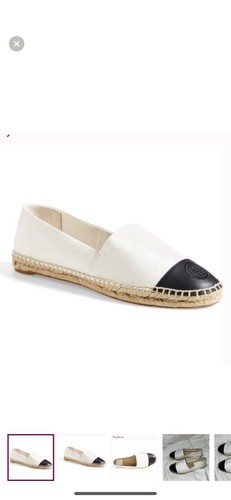 BRANDBLACK Tory Burch scarpa donna espadrillas slip on in pelle piatta con logo ColorBlock 6 5