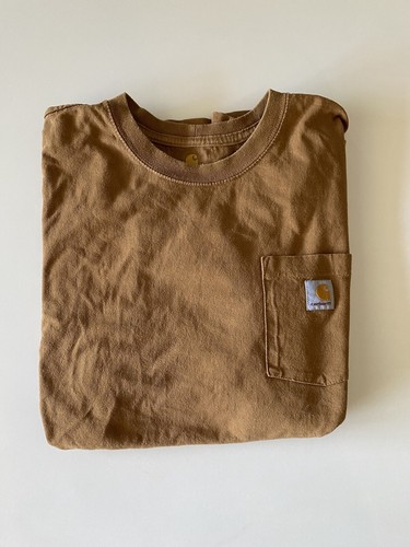CARHARTT WIP Carhartt K87 Short Sleeve Pocket Shirt Large Tall LT Loose Fit Carhartt Brown