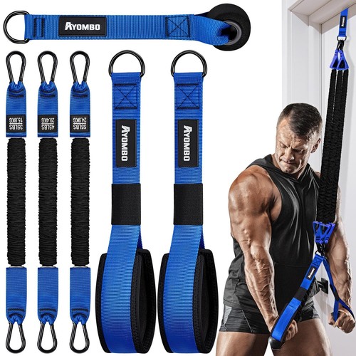 Home Gym Workout Equipment  Heavy Resistance Bands with Handles  Door Anchor ...