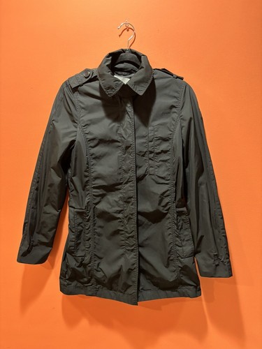 Giacca BOSS Hugo Boss Donna Taglia 2 XS Nylon Lunghezza Media Trench Nero LEGGI!