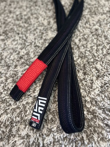 Albino and Preto JWSF Herringbone Jiu Jitsu Belt Blackbelt Size A2
