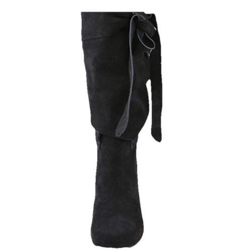 Stivali Jeffrey Campbell Ibiza Libby scamosciati avvolgenti neri taglia 8