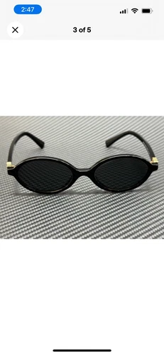 MIU MIU MU 04ZS 1AB5S0 Black Grey Women's 50 mm Sunglasses NEW oval