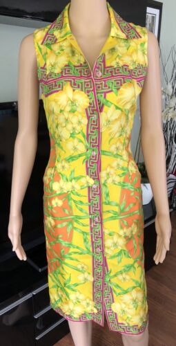 GIANNI VERSACE ABITO SEXY VINTAGE IMMERSO TAGLIA 40 ICONICO! ALTAMENTE DA COLLEZIONE!!