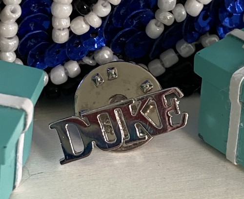 Tiffany&Co. Duke University Lapel Pin Tie Tack Hat Jacket Sterling Silver Pouch