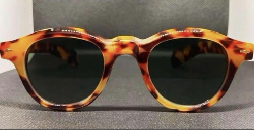 MOSCOT Us Safety 3Point Rivet Round Leopard Sunglasses Vintage Leather Frame U