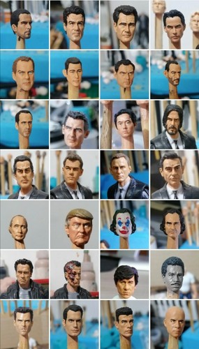 1x CUSTOM Painted Head cast 1:18 SCALE GI JOE SIZE 3.75 mix and match