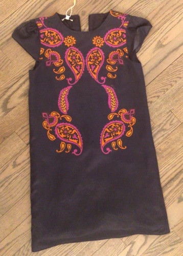 Abito tubino GUCCi seta blu navy stampa paisley taglia 10