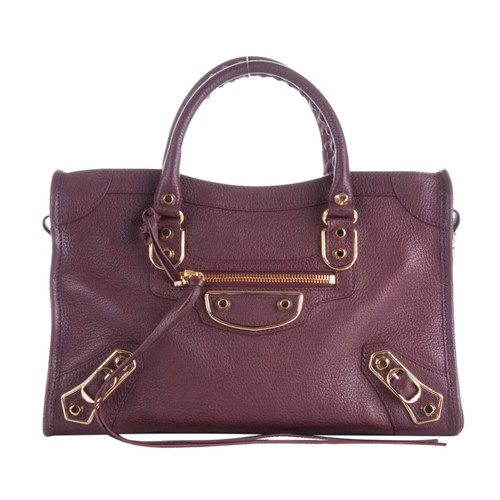 Borsa a tracolla piccola Balenciaga City Prune viola pelle di capra 432831