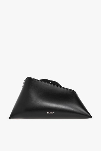 THE ATTICO 8:30PM Oversized Black Leather Clutch New