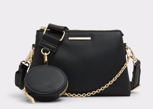 Aldo Halaverrx Crossbody bag black w  g chain & coin purse New
