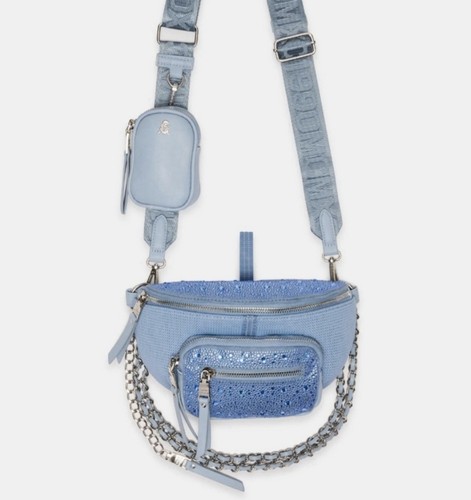 Borsa a tracolla Steve Madden blu chiaro con custodia staccabile e portamonete