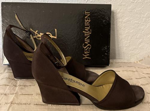 SAINT LAURENT (YSL) YSL Yves Saint Laurent Viva Cafe Arianna Marrone Made in Italy Donna Taglia 7 5 M