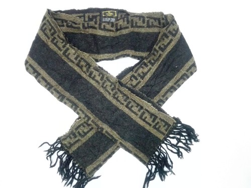 FENDI CRAVATTA MARMITTA SCIARPA LANA LANA TEMA ZUCCA ITALIA Monogramma 58 x 12