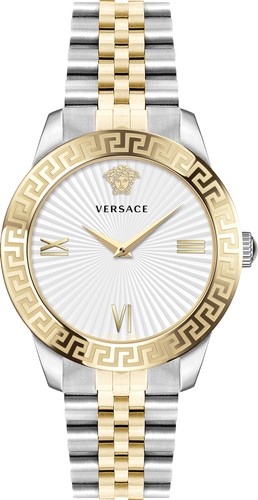 Versace VEVC00519 Greca Signature Lady bianco argento oro acciaio inox orologio da donna NUOVO