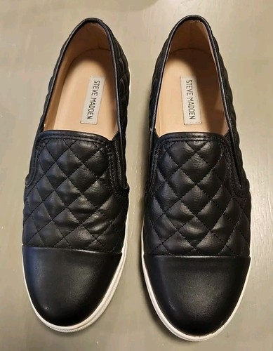 Steve Madden Scarpe ZAANDER Donna Trapuntate Slip On Nero Comode Casual 10 M