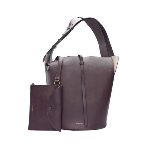 Borsa a secchiello media Burberry bordeaux morbida