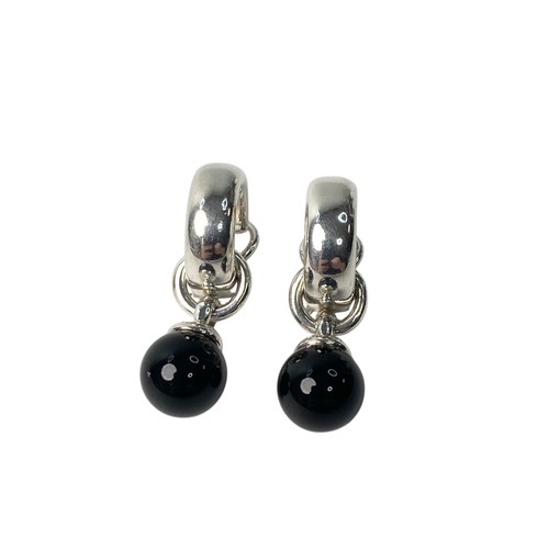 TIFFANY & CO. TIFFANY&Co. Tiffany Women's Onyx Ball Earring 925 Silver