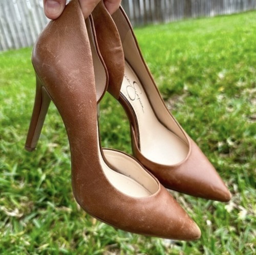 Décolleté Jessica Simpson tacchi alti donna 5 5 marroni finta pelle