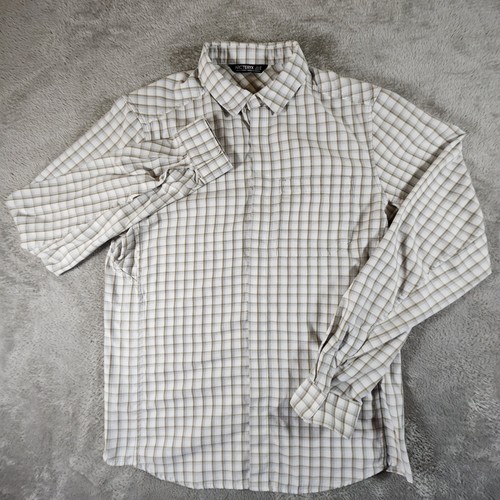 Arc'teryx Camicia Uomo Media Beige Grigio Plaid Bernal LS Bottoni Tasca Flanella