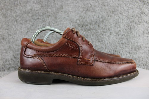 ECCO Seattle Oxfords Shoes Mens 8 Brown Leather Lace Up Cognac EU 39