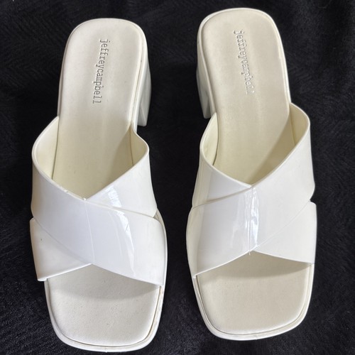Sandalo Jeffrey Campbell Jelly bianco plateau tacco misura 8 punta quadrata