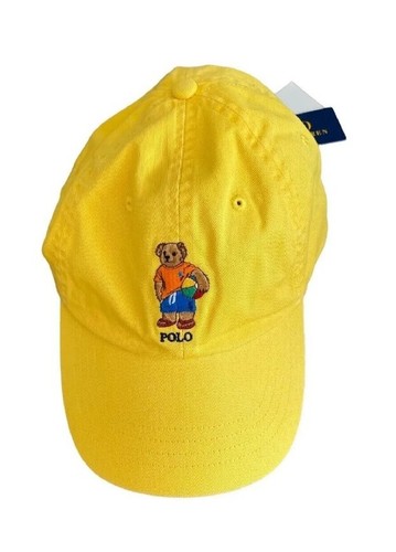 s-l500_1756481342 NEW Polo Ralph Lauren Men's POLO BEAR Ballcap Hat Leather Strap Yellow Beach