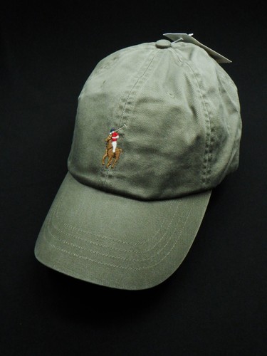 NEW! POLO RALPH LAUREN HAT  ARMY GREEN PONY BASEBALL CAP CHINO UNISEX ADJUSTABLE
