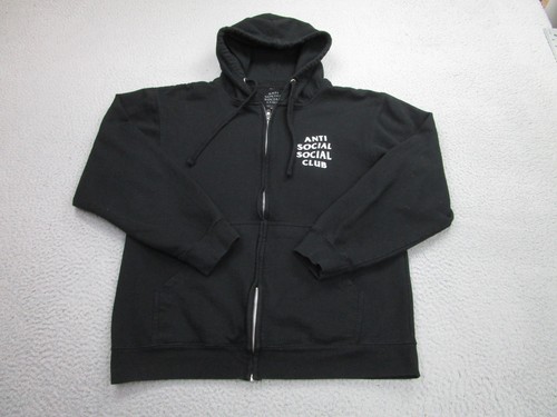 Anti Social Social Club Hoodie Mens Medium Floral Butterfly Zip Sweatshirt USA