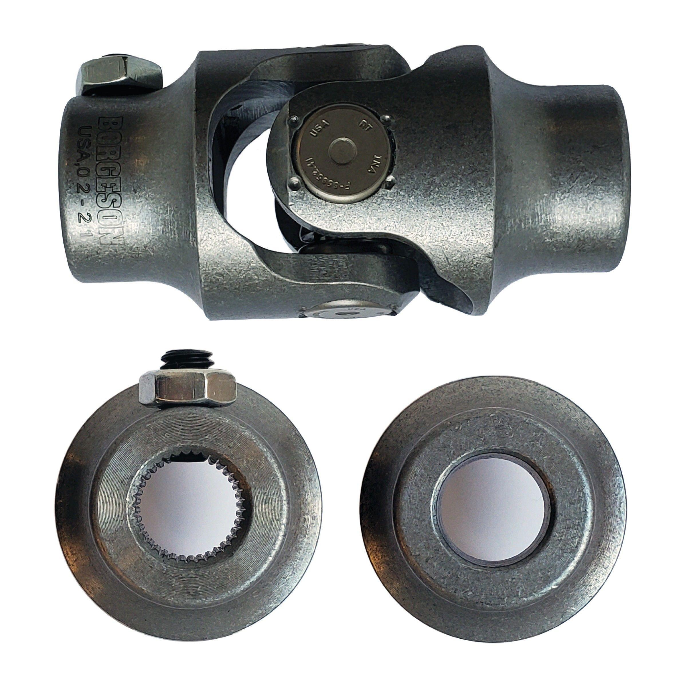 BORGESON UNIVERSAL 5/8 36 Spline X 5/8 Smooth Bore Single Steering U joint   Select Finish   Borgeson