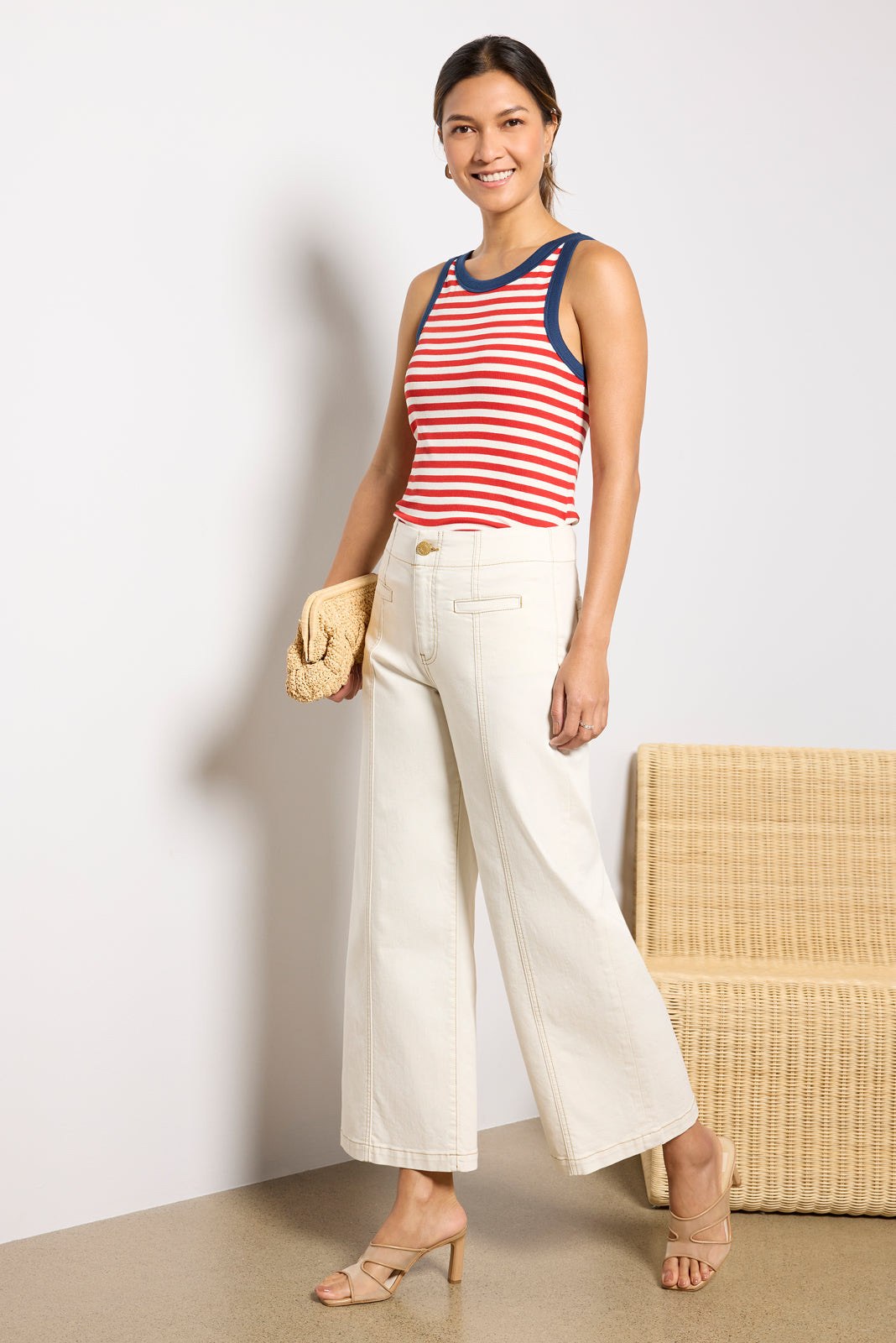 MICHAEL STARS Sonya Stripe Ringer Tank