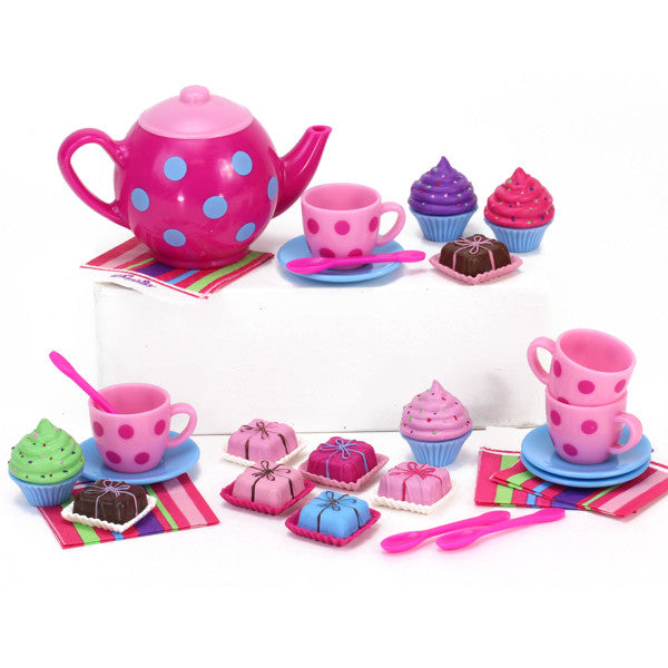 2530 Sophia’s Cupcakes  Petit Fours and Tea Set for Four 18" Dolls  Pink