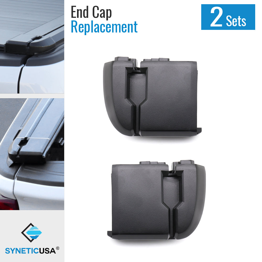 SYNETICUSA 2 pcs Aluminum Endcap, foam tape and screws for MR   AR   ER Retractable Tonneau Cover