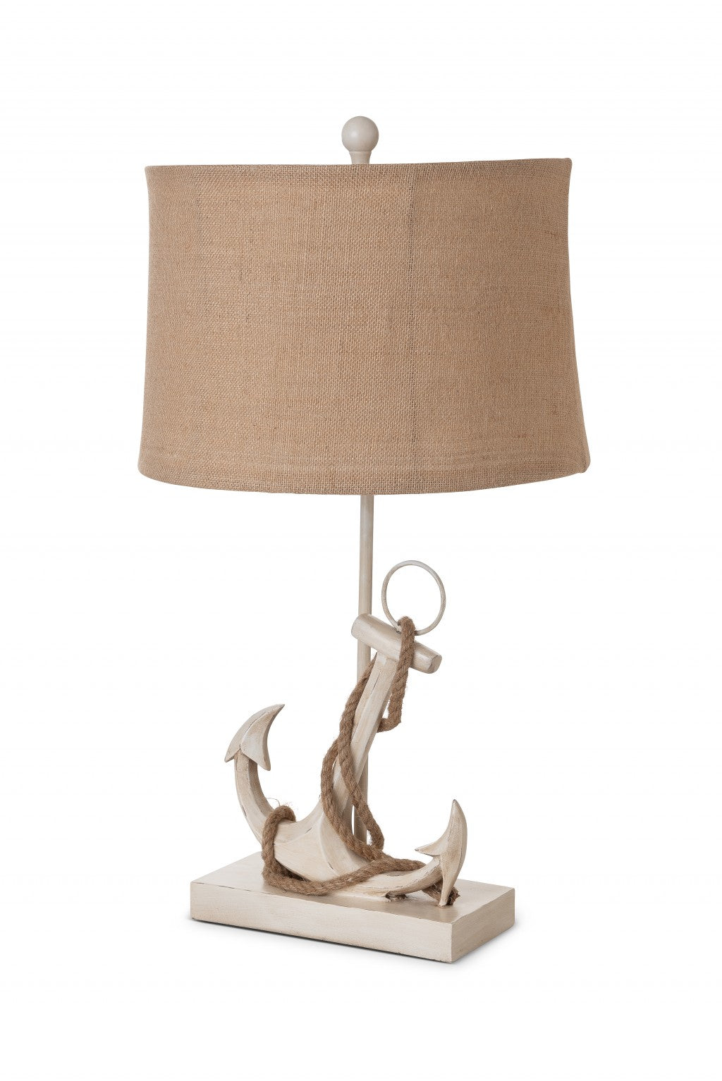 2736 Set of Two Tan and White Anchor Table Lamps