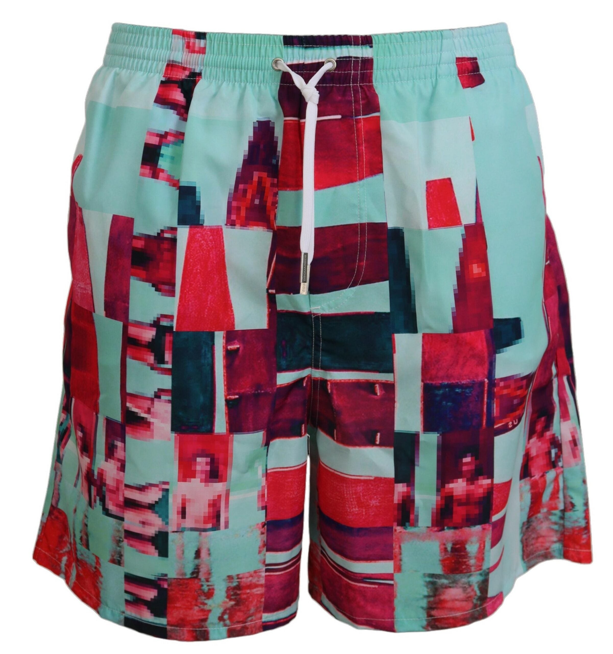 DSQUARED² Dsquared Mens Swimwear BIK1654 Pixel Art Swim Shorts Mint Green