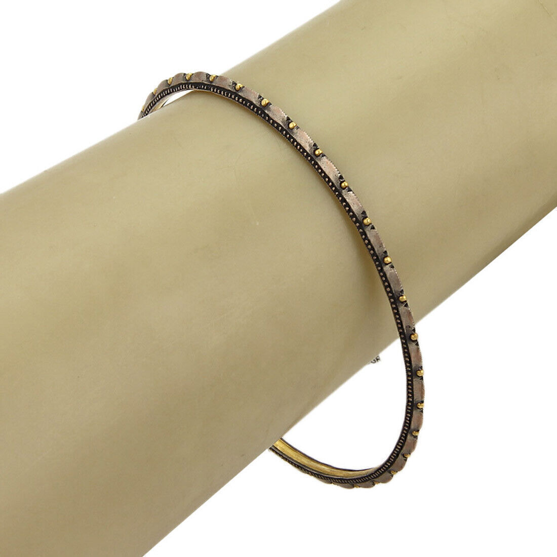 Gurhan Capitone Sterling & 24k Gold Petals Bangle 8"