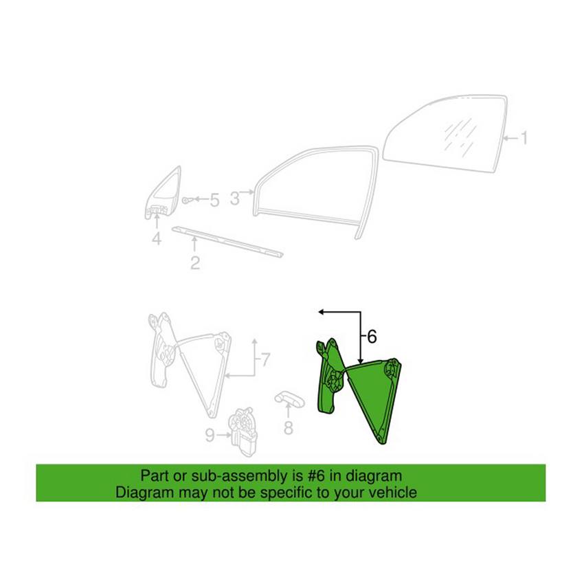GENUINE VW/AUDI VW Window Regulator – Front Driver Side 1H0837401B