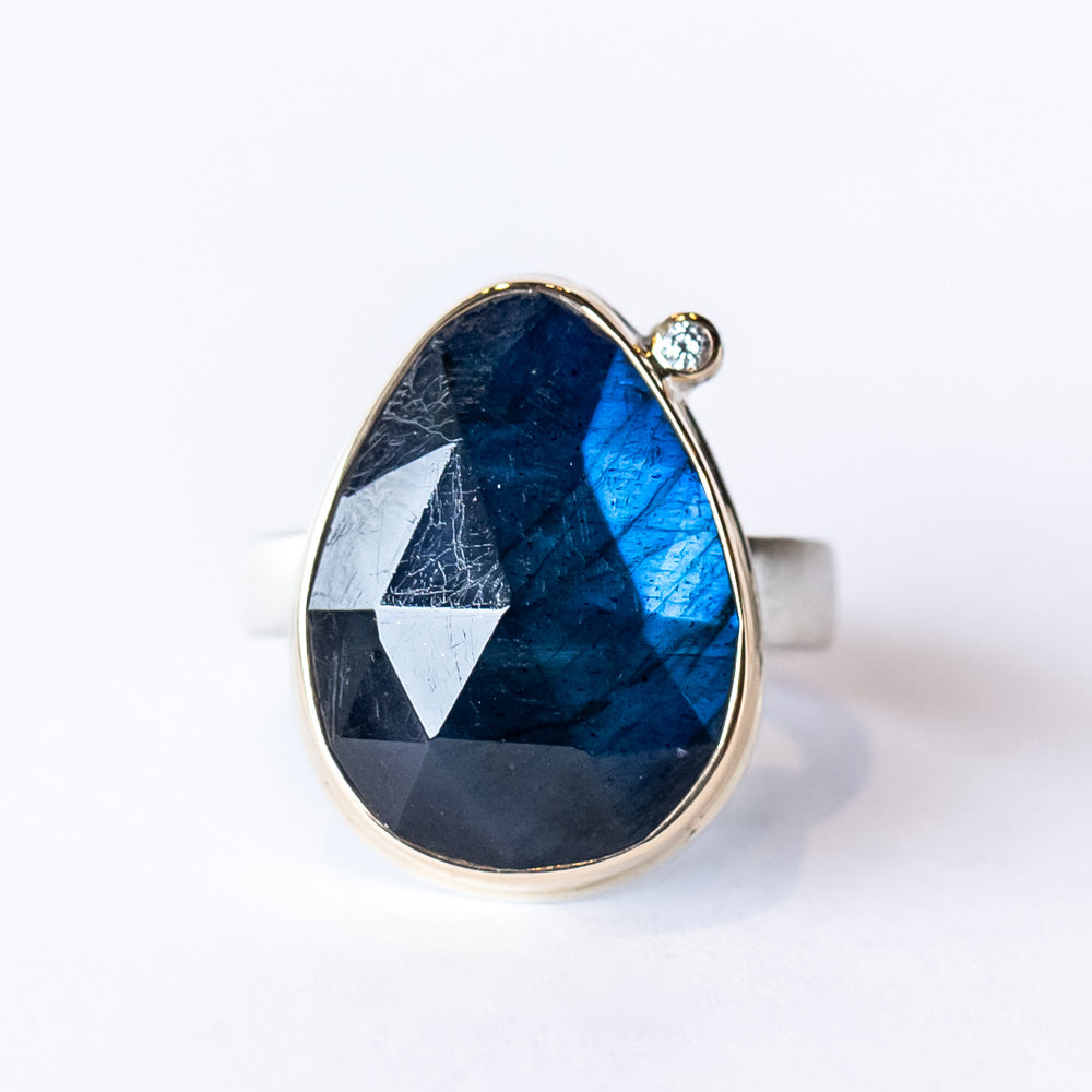 Jamie Joseph   Labradorite Ring with Diamond
