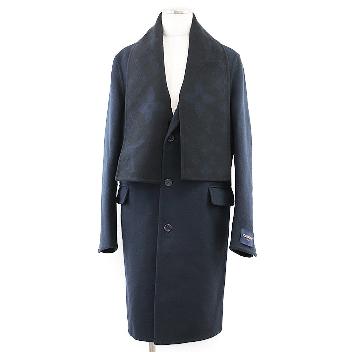 LOUIS VUITTON coat [Outer material] 99% wool  1% silk [Lining] 100% cupra Navy  Black RM241Q TSY HQC40E mens 52 Used Authentic