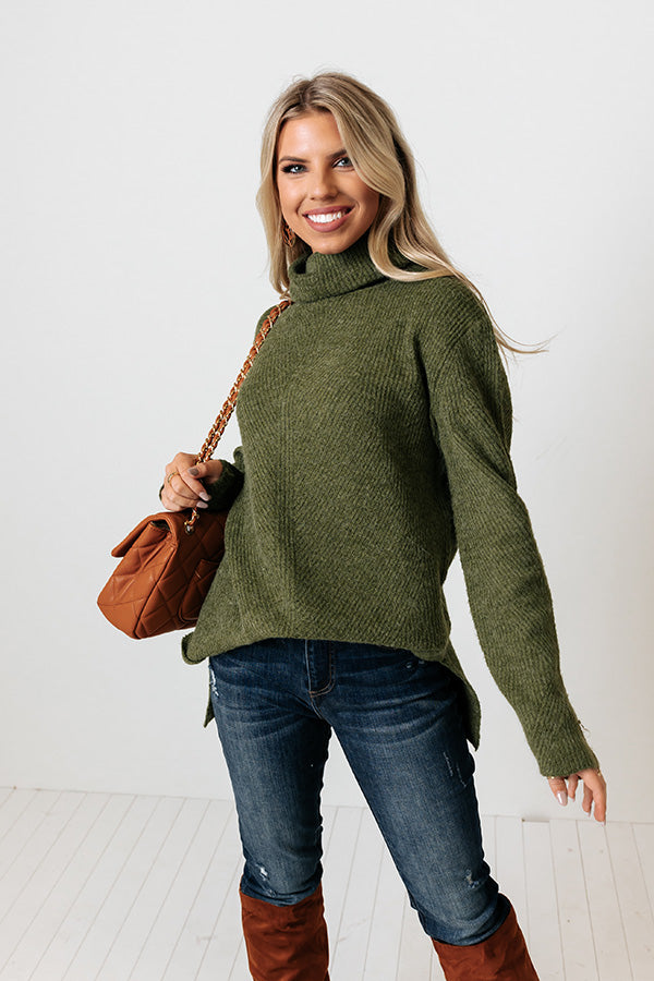 IMPRESSIONS Around The Campfire Shift Top In Olive