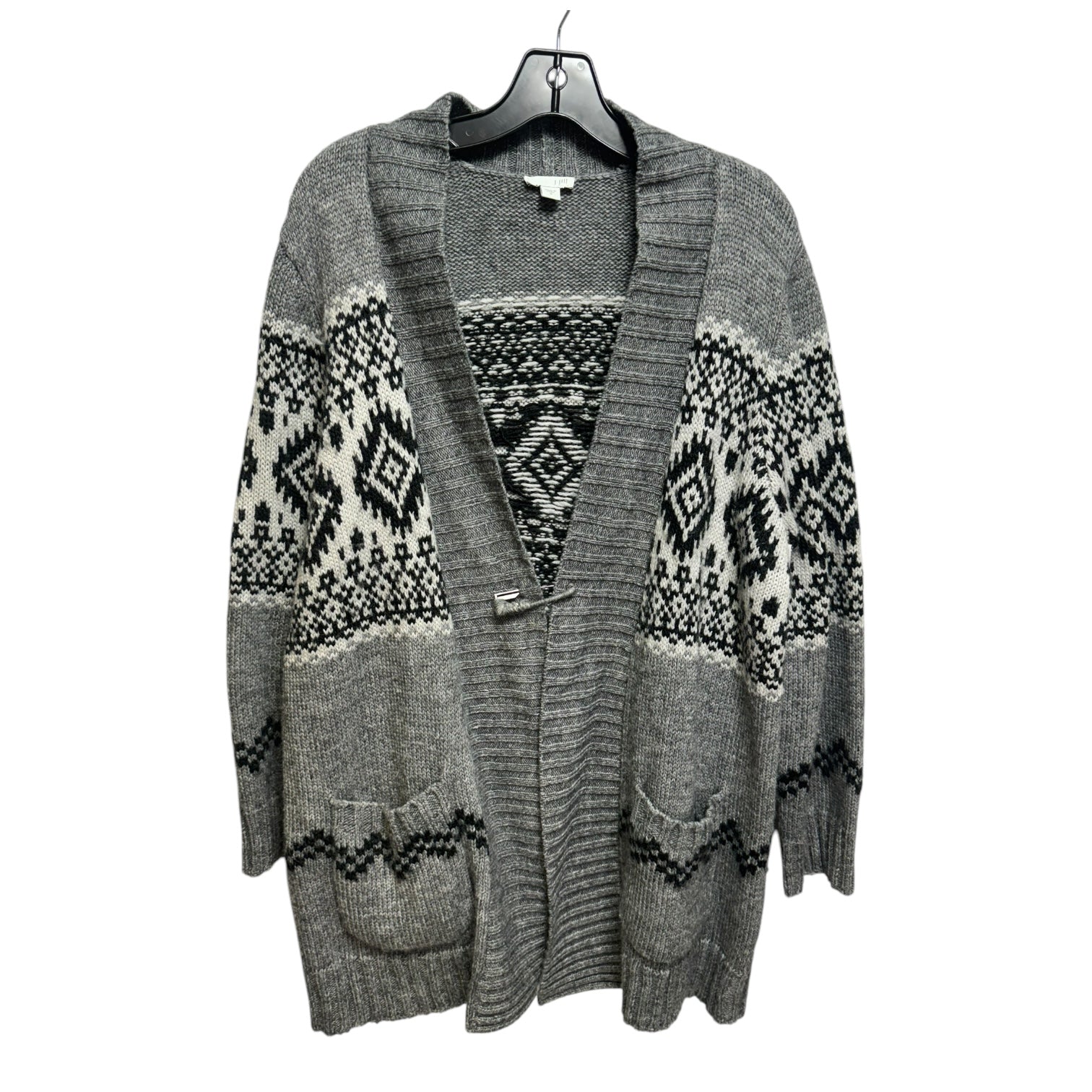 CLOTHES MENTOR ASHEVILLE  NORTH CAROLINA Sweater Cardigan By J. Jill In Black & Grey  Size: M