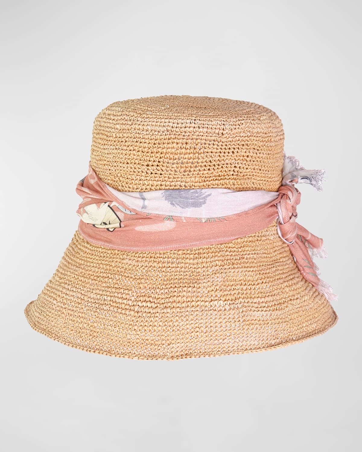 2741 Lampshade Crocheted Bucket Hat With a Tied Band
