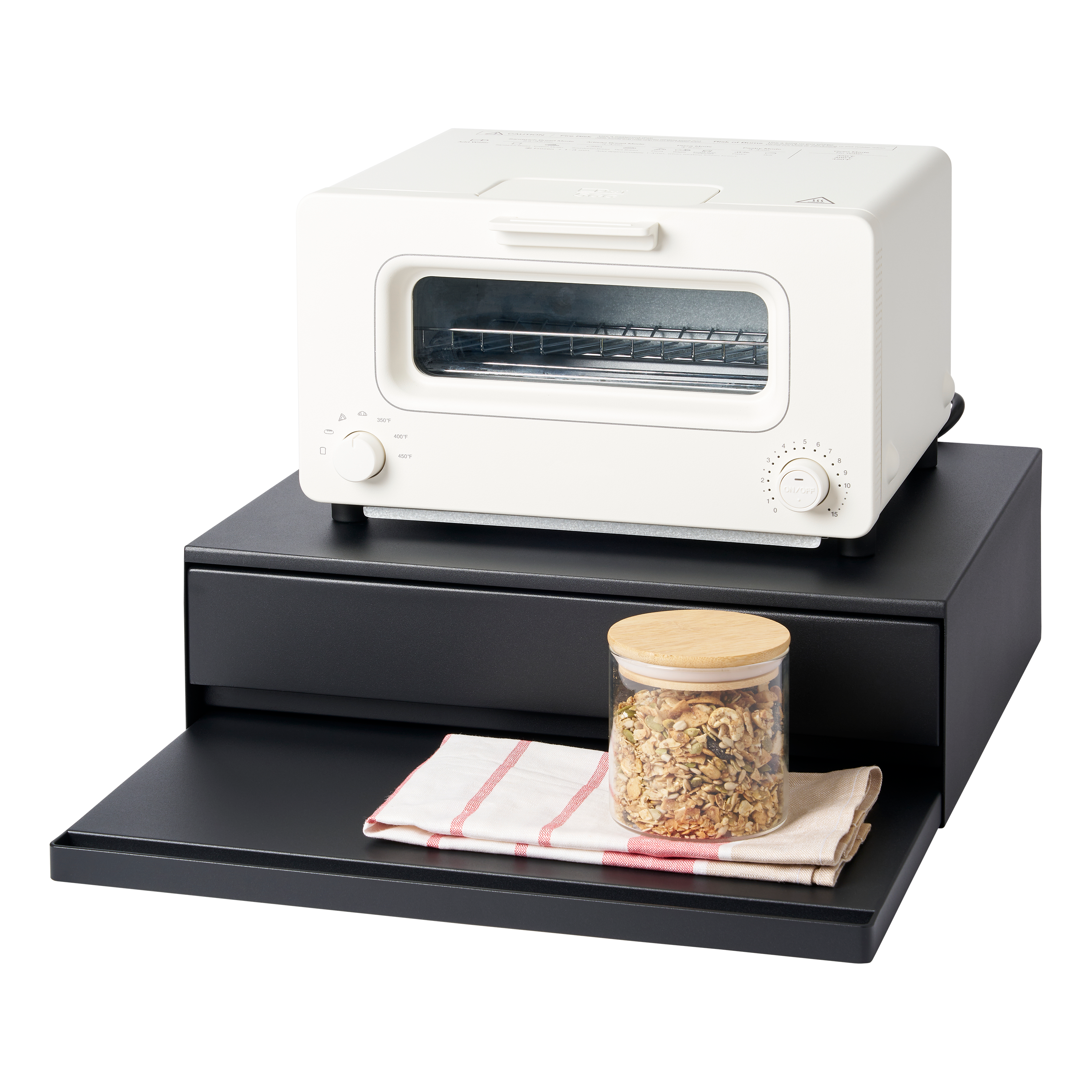 2895 Yamazaki Home Countertop Drawer with Pull Out Shelf  Steel  Supports 37 pounds