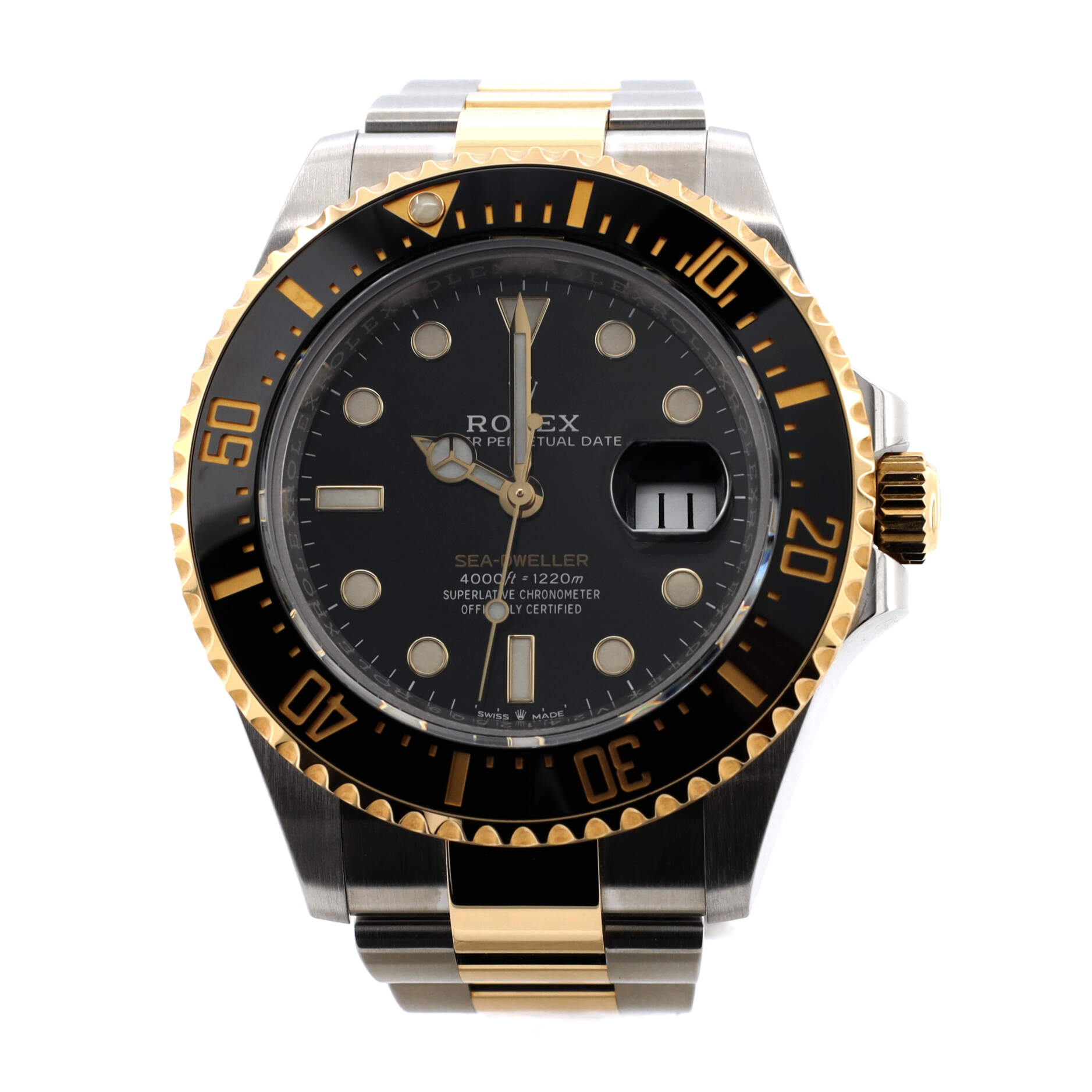 2860 Oyster Perpetual Sea Dweller Automatic Watch Stainless Steel and Cerachrom with Yellow Gold 43