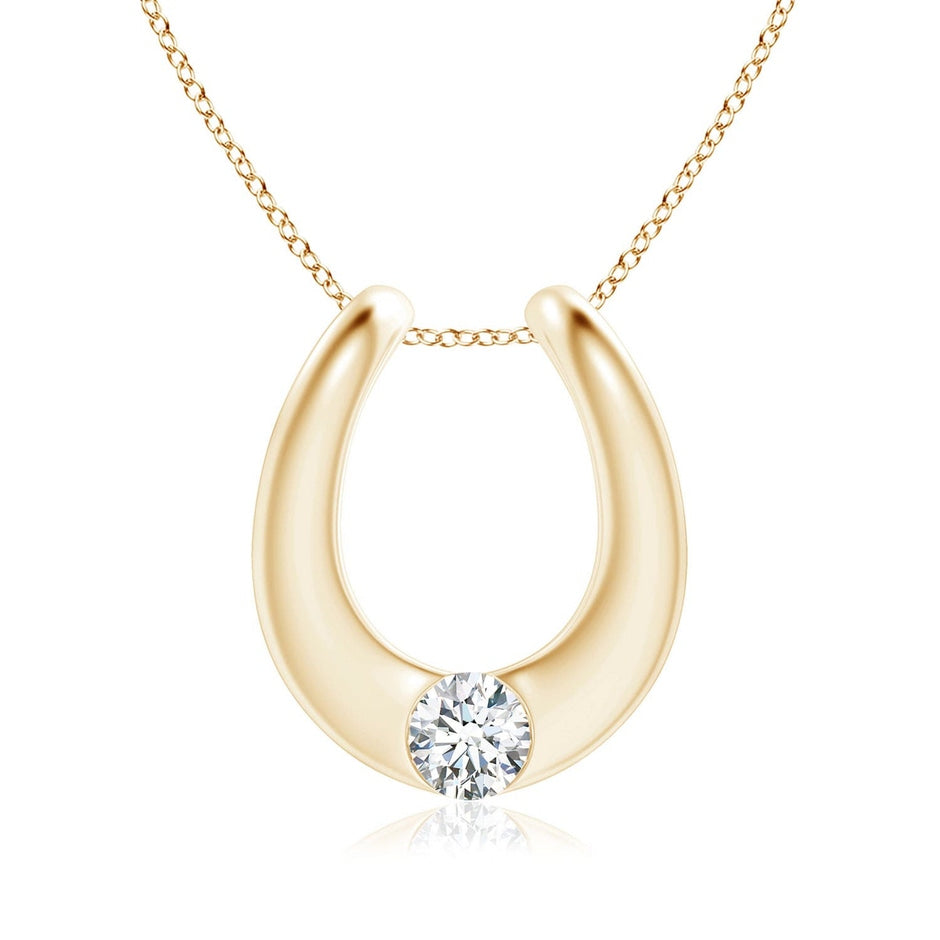ANGARA Lab Grown Gypsy Set Diamond Horseshoe Pendant
