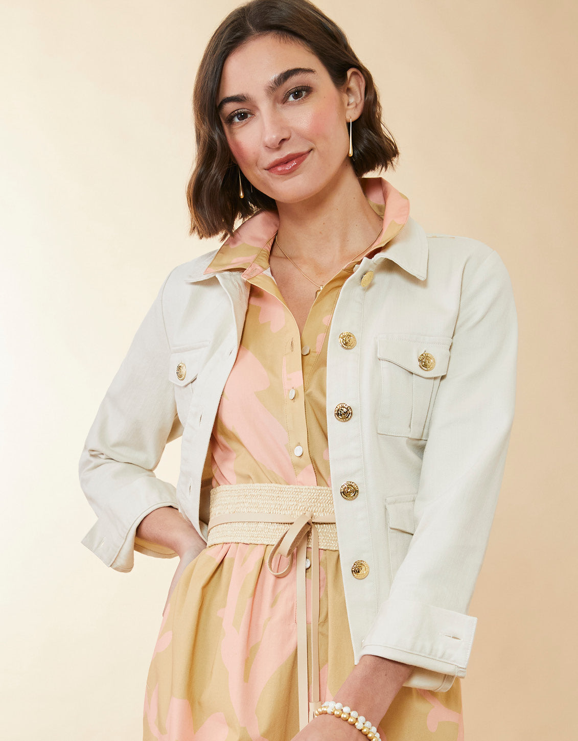SPARTINA 449 Marlie Twill Jacket Buttercream