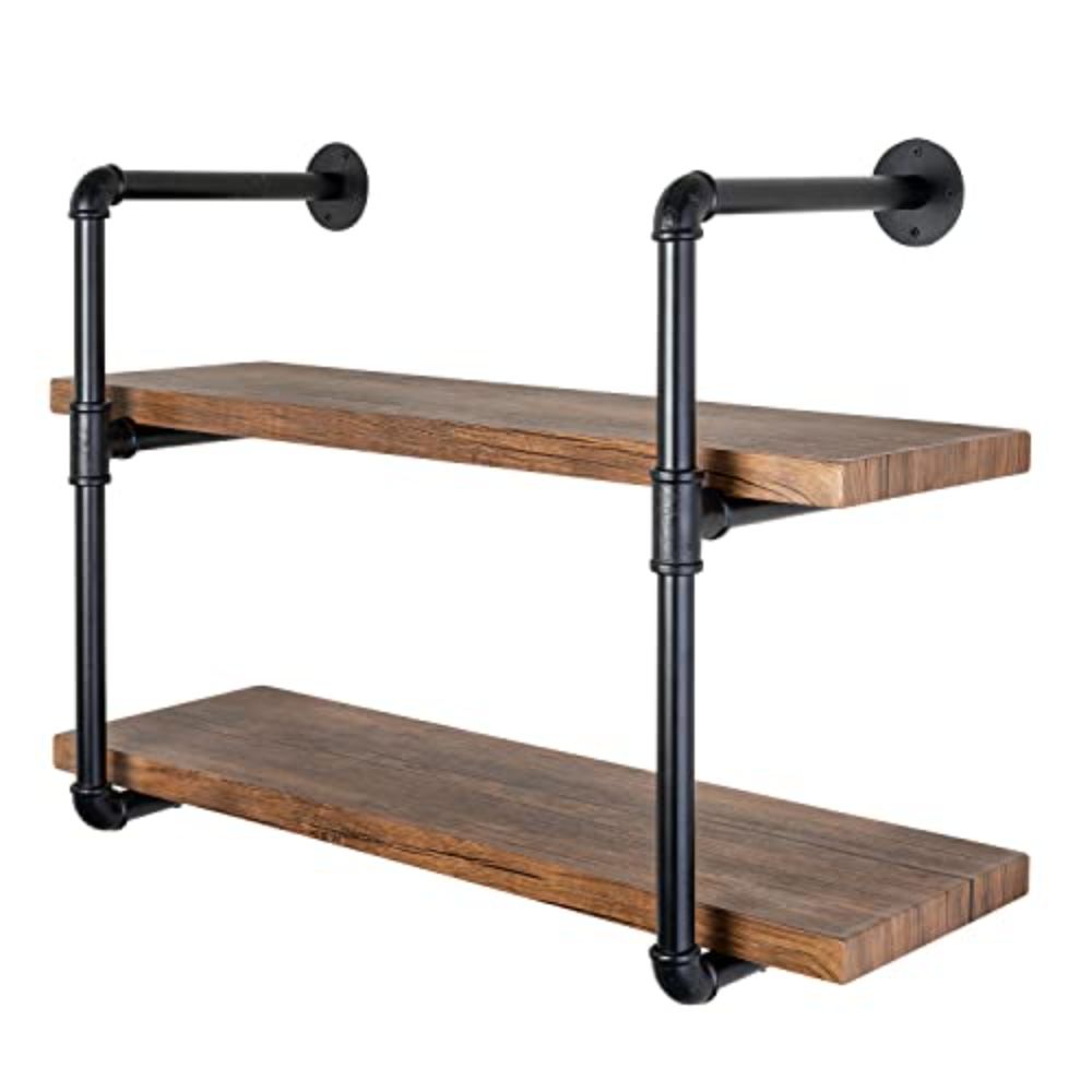 2570 Honey can do 2 tier Black Industrial Wall Shelf