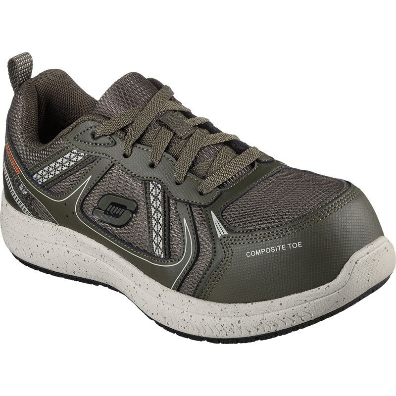 2718 Skechers Work Summits SR Jaily 108077 DKGR Womens 8 Green Comp Toe Shoes ZPO3274